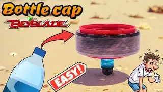 Make Easy Bottle caps Beyblade with Launcher