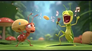 Mehnati Cheenti aur Gana Gata Jhingur 🐜🦗 | Funny Moral Story for Kids