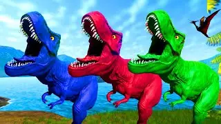 Super Hero Dinosaurs Pack vs Color Pack Dinosaurs Battle in Jurassic World Evolution