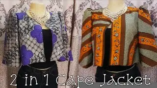 Reversible circle top/ Cropped Cape Kimono Top tutorial/ cut together/ 2 in 1 Cape blouse(Easy)