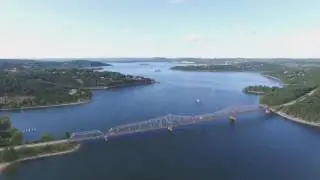 Table Rock Lake at the Long Creek area overlooking Highway 86 Bridge with my Drone