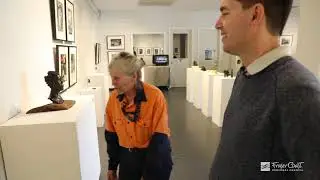 George Seymour and Val McIntosh explore new exhibition at Gatakers Artspace, Maryborough