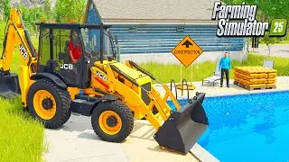 DIGGING OUT A POOL! | FARMING SIMULATOR 25