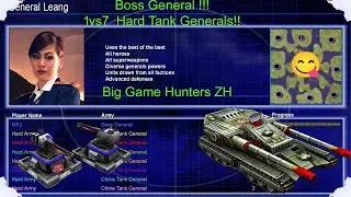 Command Conquer Generals Zero Hour Boss General 1 vs 7 Hard Tank Generals. (Big Game Hunters ZH)