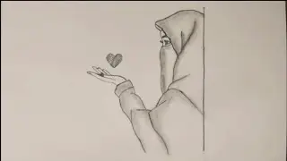 Butiful muslim girl with hijab _ pancil drawing #drawing #pencilart #shorts #ytshort #sketch 