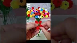 pipe cleaner flower craft rainbow flower #handmade #diy