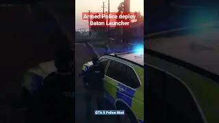 Armed Police use Baton Launcher against man with knife! (GTA5 UK Police Mod - LSPDFR)