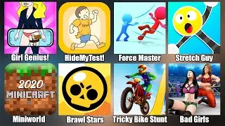 Girl Genius,Miniworld,Brawl Stars,HideMyTest,Force Master,Бравл Старс Gameplay (Android,iOS)