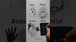 Draw Ghost!👻😮//#youtubeshorts #drawing #satisfying #trendingshorts #viralcontent #art #easyartlover
