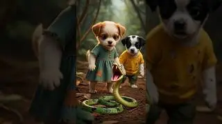 😭What did the snake do after biting the puppy? #puppyvideos #shortvideo #trl24