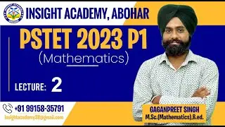 PSTET Math Classes | Lecture 2 | PSTET Math Preparation | PTET Maths | Insight Academy Abohar