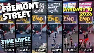 24 Hours On Fremont Street (Time Lapse) In Downtown LAS VEGAS - January 10, 2026