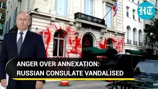 'Blood-like' paint used to protest Putin&rsquo;s annexation; Russian consulate in New York vandalised