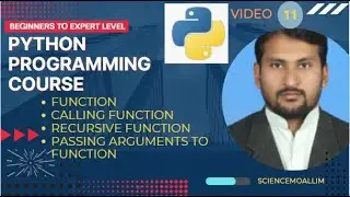 Python Course: Function , calling function , recursive function , passing list to function