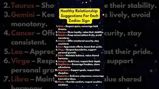 Zodiac Signs Healthy Relationship Advice