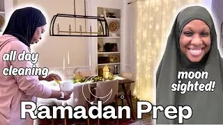 CLEAN WITH ME before Ramadan! Moon sighting, Taraweeh routine, preparing to fast, lights tour!
