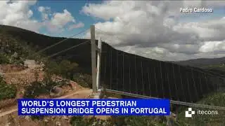 World's longest pedestrian suspension bridge opens in Portugal