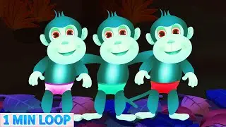 [1 MINUTE LOOP] Five Little Monkeys Remix 🎶 | Multiple Fun Sound Versions for Kids & Toddlers