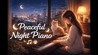 Peaceful Night Piano 🌙🐈 Calm Focus & Soul Ambience
