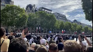Walking in Paris &ndash; Military Parade on France National Day (4K, Stereo Sounds)