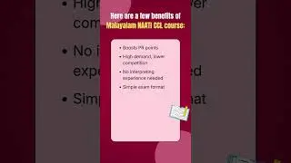 Benefits of Malayalam NAATI CCL course #malayalam #naaticcl