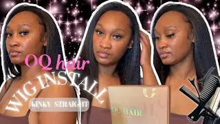✨ EASY Half Wig Install | OQ Hair Kinky Straight Slay 💁🏾‍♀️ | Beginner Friendly + Natural Look