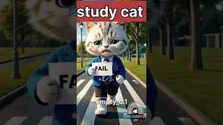 cat study hard to fass exam #ai #cat #viralvideo #shorts #exam #trending