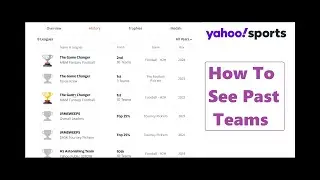 FAST - How To Find Your Previous Teams On Yahoo Fantasy Football