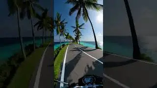 Riding through paradise&mdash;sunshine, palm trees, and the freedom of the Maldives. 🏍️☀️🌴✨#MaldivesRide