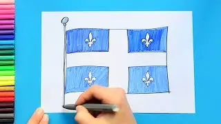 How to draw the Flag of Quebec, Canada