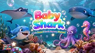 Baby Shark Nursery Rhymes Kids Song Full of Cute Sea Creatures 🦈🐙🎶