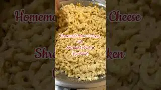 Homemade Mac n Cheese with Shredded Chicken (big batch)#cooking #dinner #shorts #homemade #macnchs