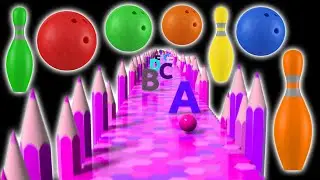🎳🌌 Alphabet Song Bowling Ball Kinetic Sand Letters Shapes Ducks & Bears! 🌈Learning Colors for Kids!