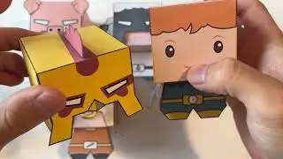 Super Animals collection/Horse, Rooster, Bull/paper toy Diy craft/printable A4, Letter/easy at home