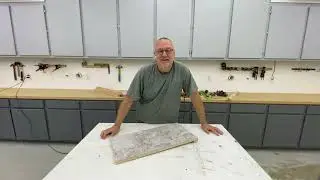 How to cut a preform laminate countertop using a circular saw.