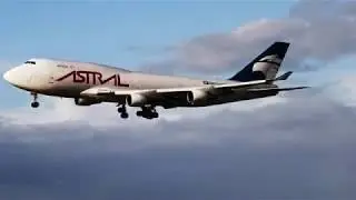 Astral Cargo 747 landing at Doncaster Airport