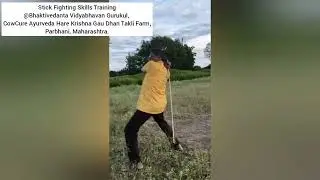 Stick fighting skills training to Gurukul Students @BhaktivedantaVidyabhavan 