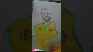 David Warner Portrait/ Pencil Colour Portrait #shorts #portrait #drawingtutorial #davidwarner