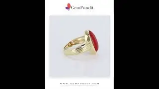 Moonga Stone in Gold Ring &ndash; Power, Benefits & Wearing Rules | #gempundit  #jewelrybygempundit