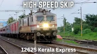 12625 Kerala Express | Thiruvananthapuram &ndash; New Delhi | Flat 130 kmph Skip with EDLS WAP7