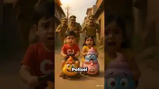 Das Kackauto 🚗💩 wurde von der Polizei erwischt! 😂 Eine gro&szlig;e Lektion f&uuml;r die Kinder! #shortvideo