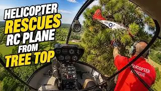 Helicopter Rescues RC Plane From Tree Top