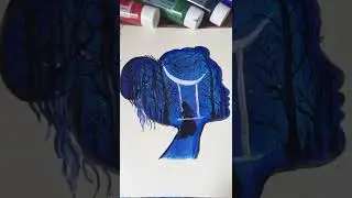 Double Exposure Art # Acrylic Painting Drawing