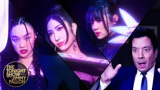 EJAE, Audrey Nuna and Rei Ami from KPop Demon Hunters Show Jimmy 