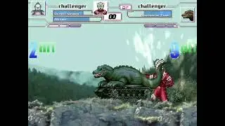 MUGEN: Ultraseven And Astra Vs Dinosaur Tank (Explosion KO Demonstration)
