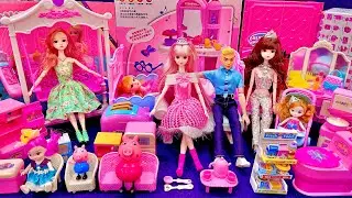 10 Minutes Satisfying with Unboxing Barbie Princess Bedroom Playset Toys Review | ASMR