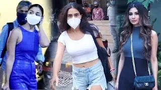 Bollywood Beauties Alia Bhatt,Sara Ali Khan & Mouni Roy Snapped By Paps