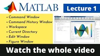 MATLAB Lecture Series | Basics | Lecture 1 | Command Window, Command History, Figure Window, etc.