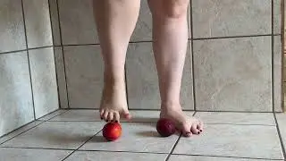 🍑 Barefoot ASMR | Stomp, Smash & Squash Nectarines | Dirty Feet Crush & Squish