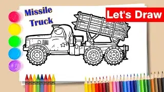 🔴Tank HomeAnimations Drawing -🌟 How to Draw Missile Launcher Truck | Kendaraan Peluncur Rocket🌈